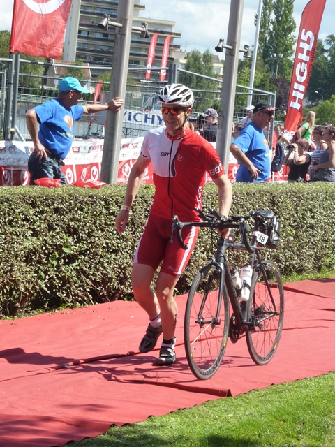 Photo de Stéphane Blondel au départ vélo de l'Ironman Vichy