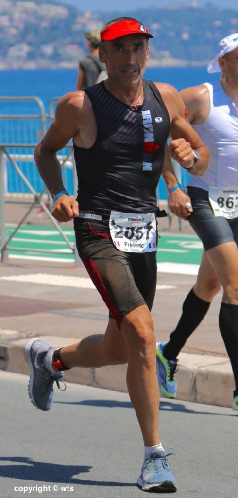 Frederic Clapier lors de l'ironman france nice, sur la partie marathon