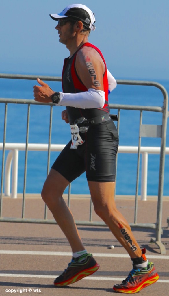 tanguy dadon lors du marathon sur l'ironman france nice