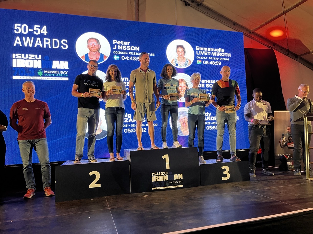 Emmanuelle sur le podium grâce au coaching triathlon WTS sur Half Ironman