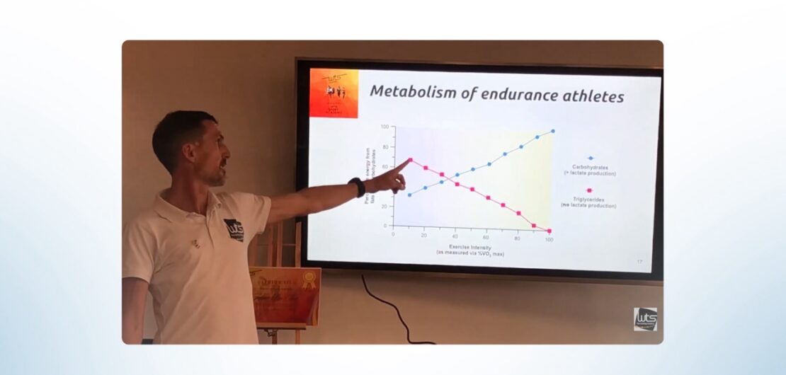 Jean-Baptiste Wiroth presenting the fundamentals of sports nutrition during the Sports Nutrition Basics course.