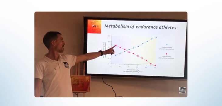 Jean-Baptiste Wiroth presenting the fundamentals of sports nutrition during the Sports Nutrition Basics course.