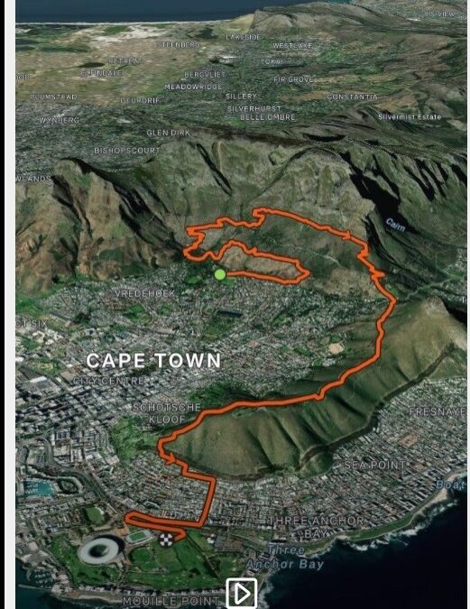 Parcours satellite du trail de 18 km de la Gun Run à Cape Town